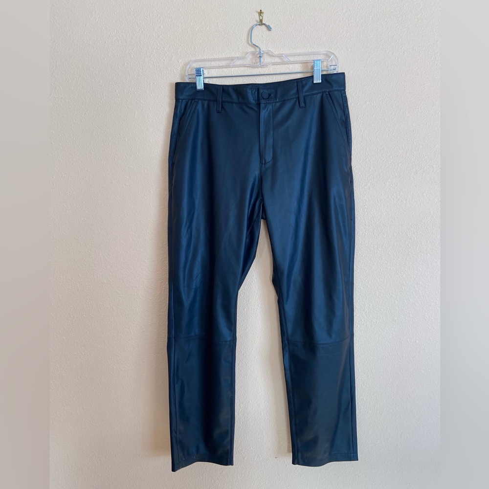 Women’s AG Adriano Goldschmied Faux Black Leather Pants, Size 29